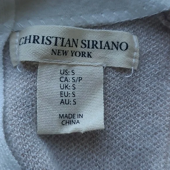 NWT Christian Siriano Cream and Brown Grid Sweater - Size S - Picture 8 of 8